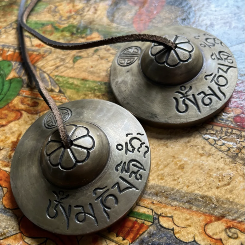 Nepal Tingsha Cymbals Engraved Hand Chime 8cm