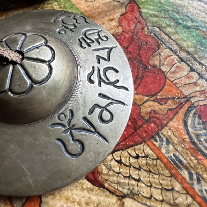 Nepal Tingsha Cymbals Engraved Hand Chime 8cm