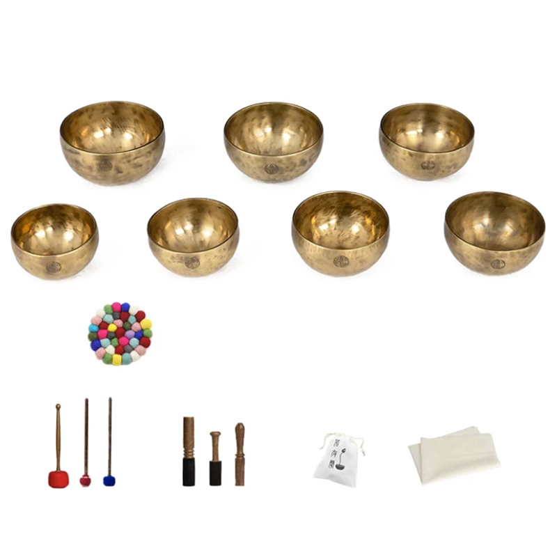 440Hz C3-B3 Sound Healing Chakras Singing Bowls 7pcs Set