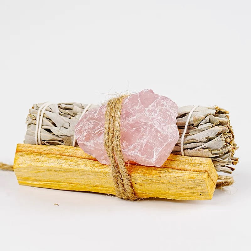 White Sage & Palo Santo Incense Sticks with Healing Crystal