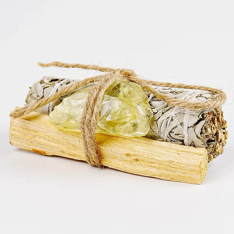 White Sage & Palo Santo Incense Sticks with Healing Crystal