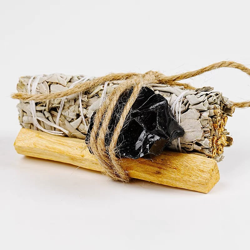 White Sage & Palo Santo Incense Sticks with Healing Crystal