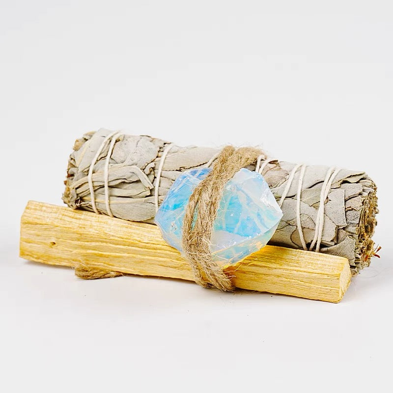 White Sage & Palo Santo Incense Sticks with Healing Crystal