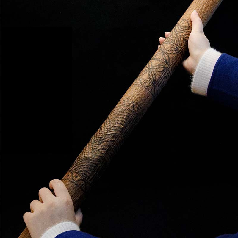 Natural Bamboo Shaker/Rainstick Hand painted designs. (39 Inch, Burnt)