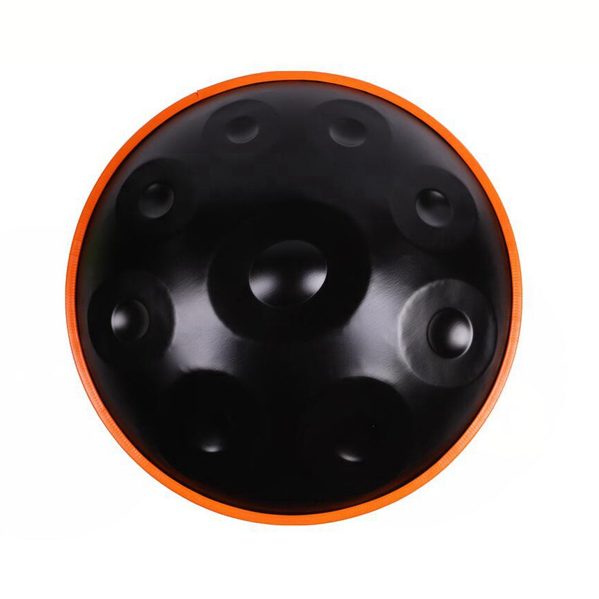 Black Handpan in D Minor 432Hz 22 Inches Steel Massive Percussion